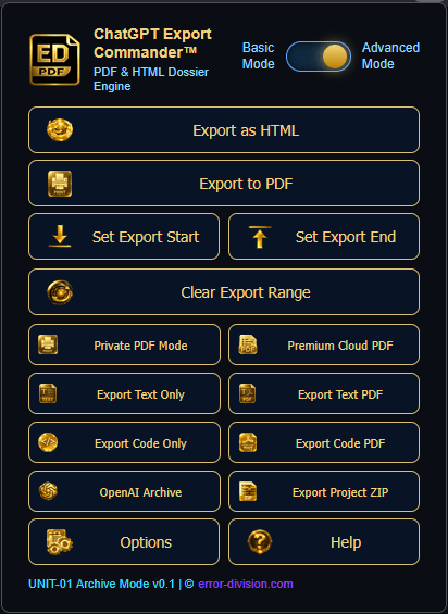 ChatGPT Export Commander