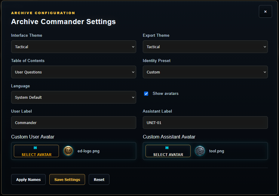 Options Dashboard